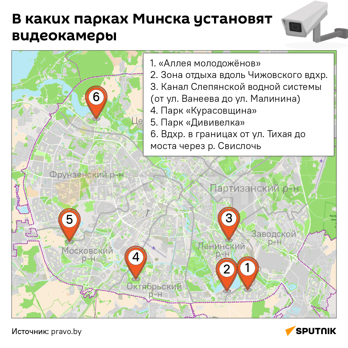 В каких парках Минска установят видеокамеры - Sputnik Беларусь