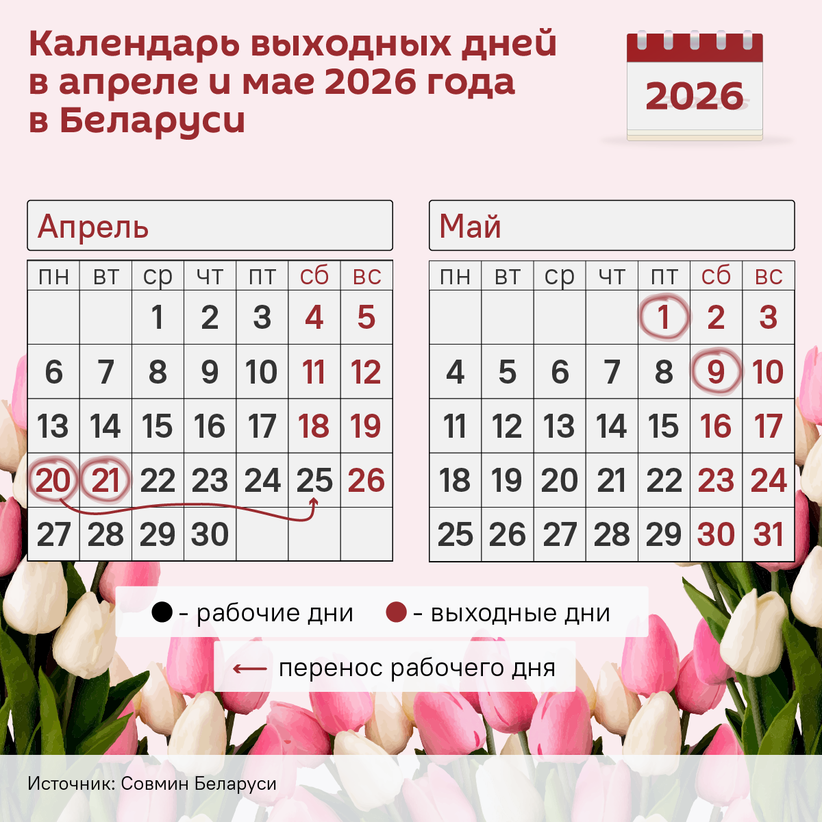 Четыре выходных подряд: как белорусы будут отдыхать и работать весной - Sputnik Беларусь