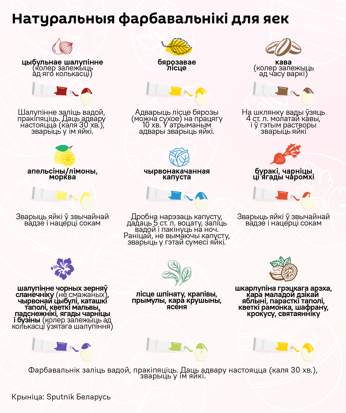 Натуральныя фарбавальнікі для велікодных яек – што выбраць для патрэбнага колеру 1 - Sputnik Беларусь