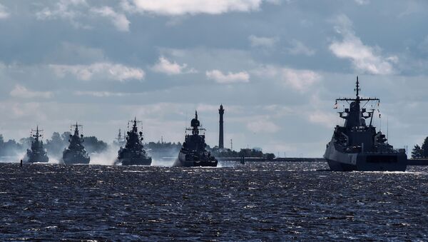 Корабли ВМФ России на репетиция парада - Sputnik Беларусь