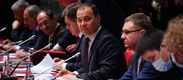 Прэм'ер-міністр Беларусі Раман Галоўчанка на пасяджэнні Еўразійскага міжурадавага савета ў пашыраным складзе Прэм'ер-міністр Беларусі Раман Галоўчанка на пасяджэнні Еўразійскага міжурадавага савета ў пашыраным складзе - Sputnik Беларусь