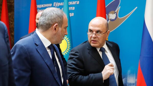Председатель правительства РФ Михаил Мишустин и премьер-министр Армении Никол Пашинян - Sputnik Беларусь