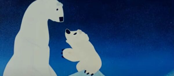 Кадр из мультфильма В город на елку про медвежонка Умку Кадр из мультфильма В город на елку про медвежонка Умку - Sputnik Беларусь