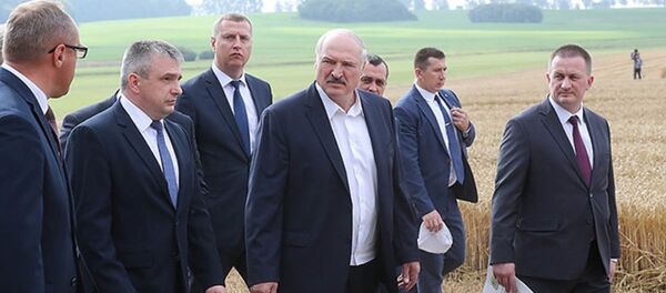 Президент Беларуси Александр Лукашенко во время рабочей поездки в Несвижский район - Sputnik Беларусь