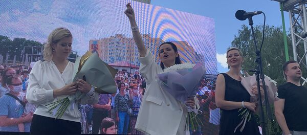 Пикет Светланы Тихановской в Гродно Пикет Светланы Тихановской в Гродно - Sputnik Беларусь