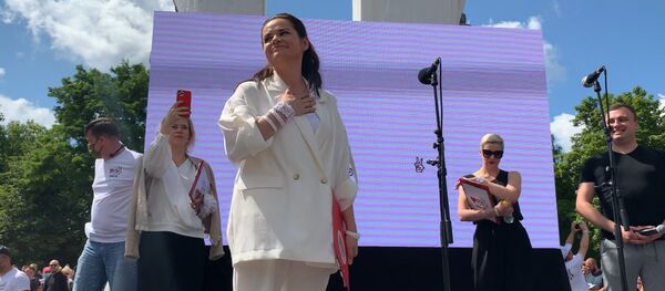 Пикет Светланы Тихановской в Гродно, видео - Sputnik Беларусь