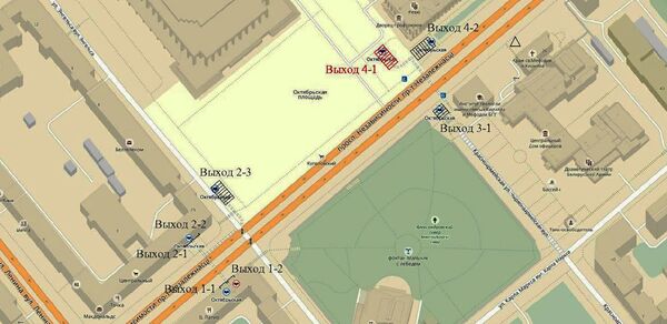 Адзін з выхадаў са станцыі метро Кастрычніцкая зачыняць на рамонт - Sputnik Беларусь