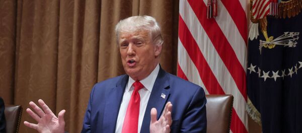 Президент США Дональд Трамп в Белом доме - Sputnik Беларусь