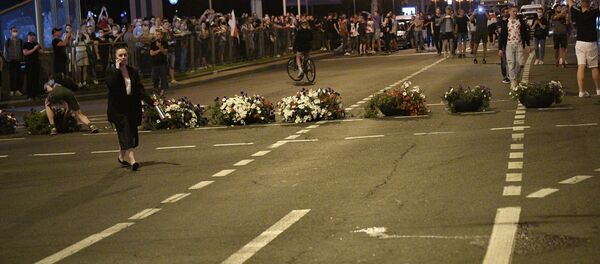 Баррикада из цветочных клумб на проспекте Пушкина - Sputnik Беларусь