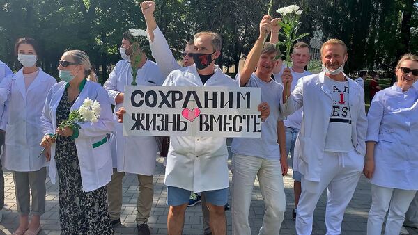 Пятый день протестов: мирные акции прошли в Беларуси - видео - Sputnik Беларусь