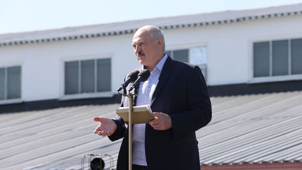 Александр Лукашенко во время встречи с митингующими на МЗКТ - Sputnik Беларусь