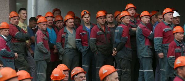 Працаўнікі прадпрыемства Беларуськалій выйшлі на забастоўку Працаўнікі прадпрыемства Беларуськалій выйшлі на забастоўку - Sputnik Беларусь