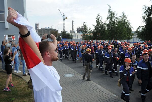 Забастовка на Гродно Азот 19 августа - Sputnik Беларусь