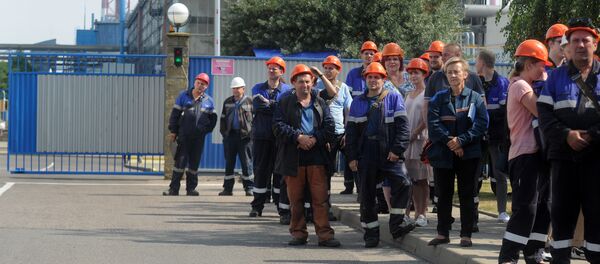 Забастовка на Гродно Азот 19 августа - Sputnik Беларусь