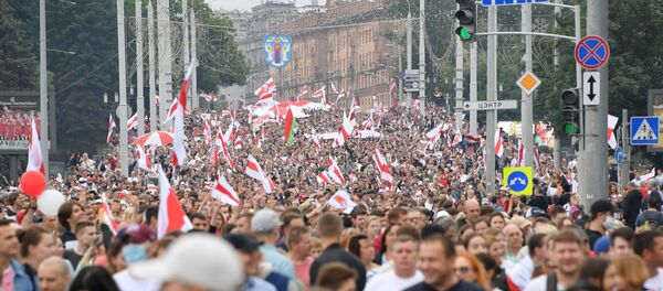 Акцыя пратэсту ў Мінску 23 жніўня - Марш салідарнасці Акцыя пратэсту ў Мінску 23 жніўня - Марш салідарнасці - Sputnik Беларусь