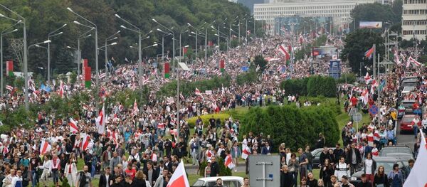 Акцыя пратэсту ў Мінску 23 жніўня - Марш салідарнасці Акцыя пратэсту ў Мінску 23 жніўня - Марш салідарнасці - Sputnik Беларусь