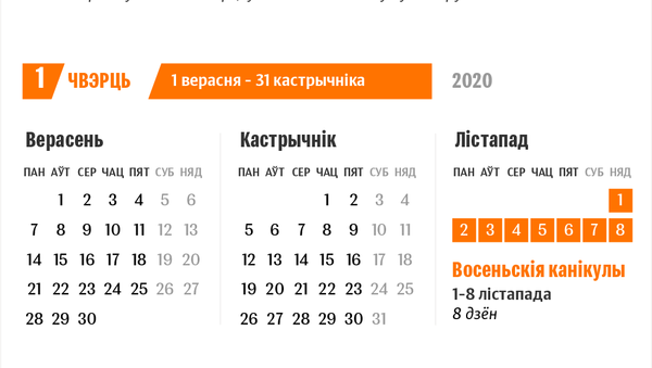 Каляндар 2020/21 навучальнага года ў беларускіх школах - Sputnik Беларусь