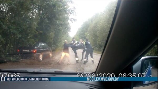 Пьяный бесправник вместе с пассажирами оказал сопротивление ГАИ, видео - Sputnik Беларусь