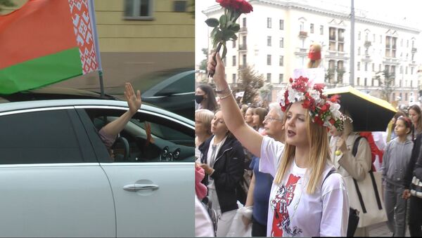 Два митинга политических оппонентов в Минске, видео - Sputnik Беларусь