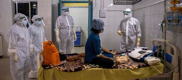 Больница для лечения зараженных коронавирусом в Индии - Sputnik Беларусь