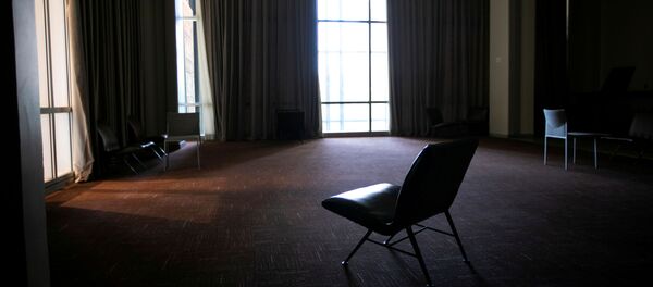 Пустой холл перед Залом Генеральной Ассамблеи в штаб-квартире ООН во время 75-й ежегодной дискуссии - Sputnik Беларусь