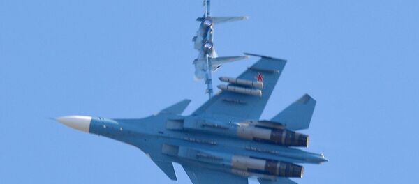Истребители Су-30 белорусских ВВС  во время учений Славянское братство - 2020 - Sputnik Беларусь