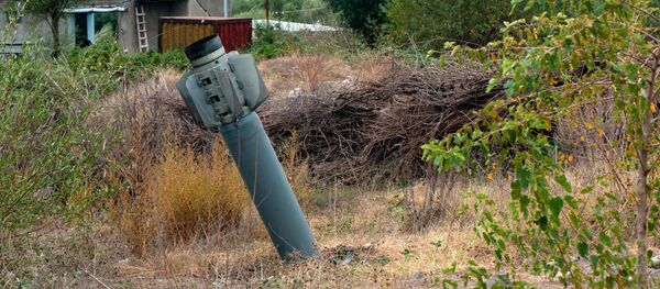 Рэактыўны снарад сістэмы Смерч на тэрыторыі абшчыны Іванян Нагорнага Карабаха Рэактыўны снарад сістэмы Смерч на тэрыторыі абшчыны Іванян Нагорнага Карабаха - Sputnik Беларусь