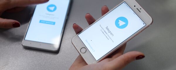 Месенджар Telegram на экране тэлефона Месенджар Telegram на экране тэлефона - Sputnik Беларусь