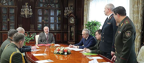 Валерий Вакульчик и Юрий Караев на совещании у Александра Лукашенко, архивное фото - Sputnik Беларусь