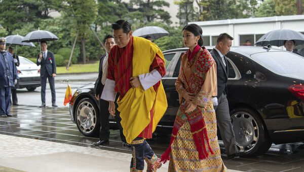 Король Бутана Джигме Кхесар Вангчук и его жена королева Джецун - Sputnik Беларусь