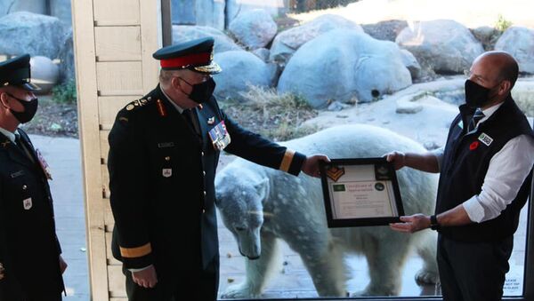 Белый медведь из зоопарка Торонто получил воинское звание - Sputnik Беларусь