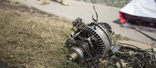 Фрагмент сбитого беспилотника в Степанакерте - Sputnik Беларусь