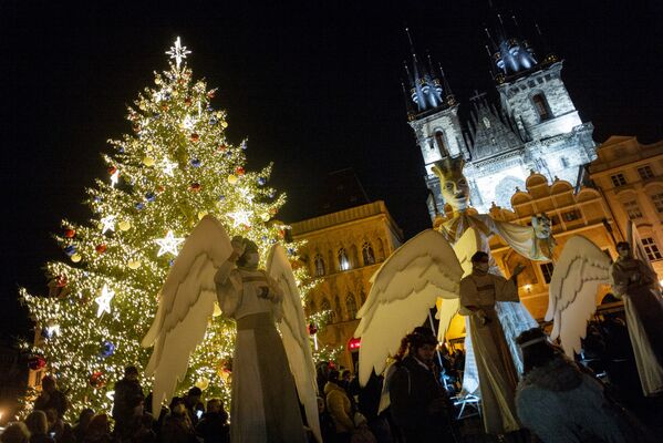Костюмированное представление на Староместской площади в Праге, Чехия - Sputnik Беларусь