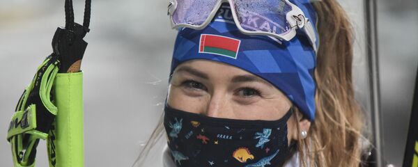 Белорусская биатлонистка Динара Алимбекова Белорусская биатлонистка Динара Алимбекова - Sputnik Беларусь