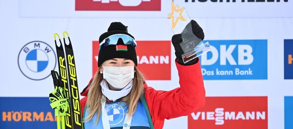 Белорусская биатлонистка Динара Алимбекова Белорусская биатлонистка Динара Алимбекова - Sputnik Беларусь