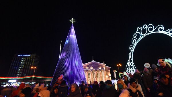 Огни на главной елке зажгли в Гомеле - Sputnik Беларусь