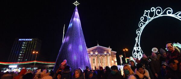 Огни на главной елке зажгли в Гомеле - Sputnik Беларусь