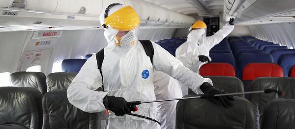 Дезинфекция самолетов в аэропорту Домодедово - Sputnik Беларусь