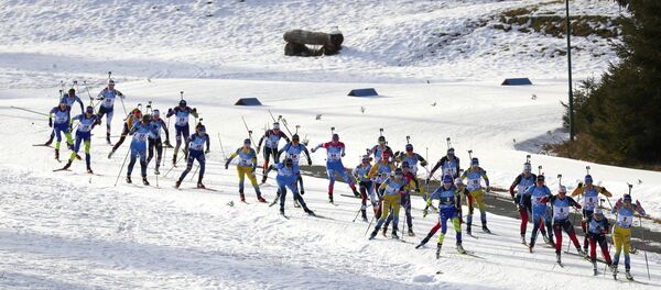 Женский масс-старт в Хохфильцене, 20 декабря 2020 года Женский масс-старт в Хохфильцене, 20 декабря 2020 года - Sputnik Беларусь