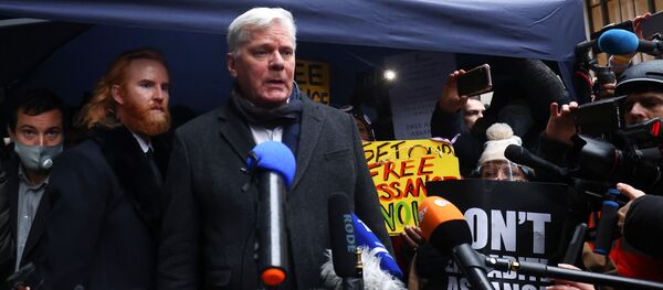 Джулиан Ассанж после слушания в суде Лондона - Sputnik Беларусь
