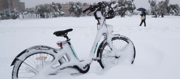 Сильный снегопад обрушился на Мадрид - Sputnik Беларусь