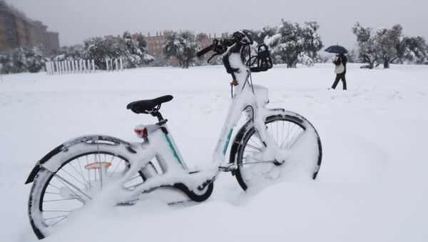 Сильный снегопад обрушился на Мадрид - Sputnik Беларусь