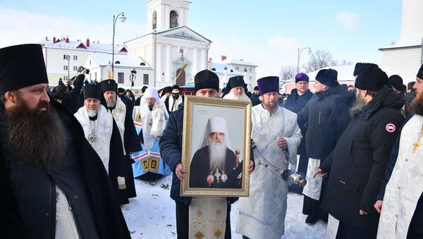 Прощание с митрополитом Филаретом в Жировичском монастыре - Sputnik Беларусь