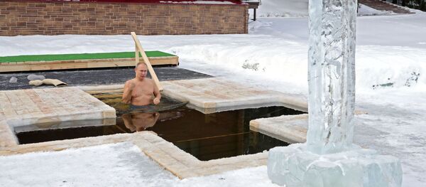 Президент РФ В. Путин принял участие в крещенских купаниях - Sputnik Беларусь