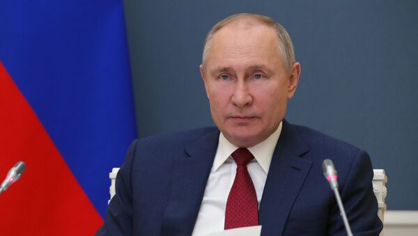Президент РФ В. Путин выступил на сессии онлайн-форума Давосская повестка дня 2021 - Sputnik Беларусь