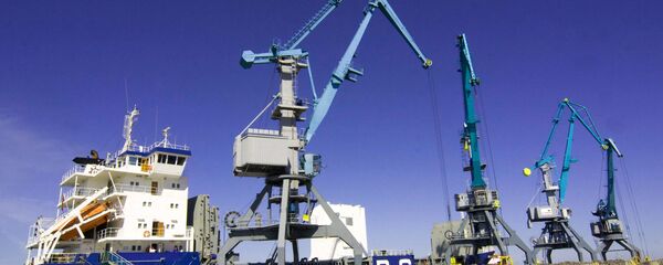 На территории универсального перегрузочного комплекса в морском торговом порту Усть-Луга - Sputnik Беларусь