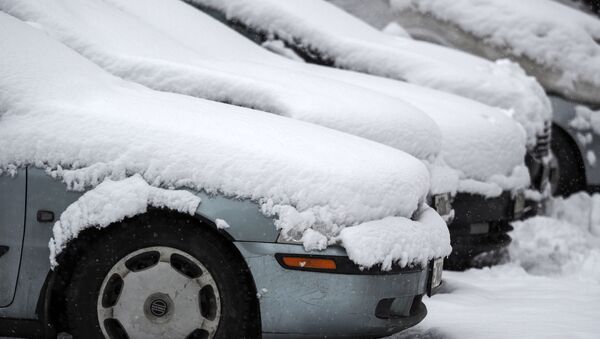 Занесенные снегом автомобили, архивное фото - Sputnik Беларусь