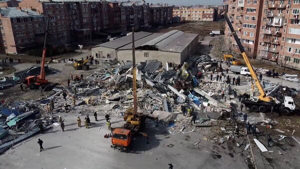 Последствия взрыва в супермаркете во Владикавказе сняли с воздуха – видео - Sputnik Беларусь