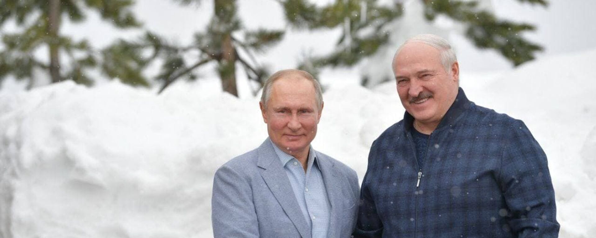 Аляксандр Лукашэнка і Уладзімір Пуцін у Сочы - Sputnik Беларусь, 1920, 22.02.2021