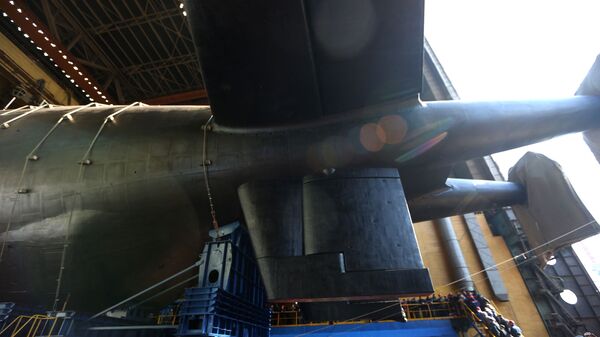 Спуск на воду атомной подводной лодки Белгород  - Sputnik Беларусь